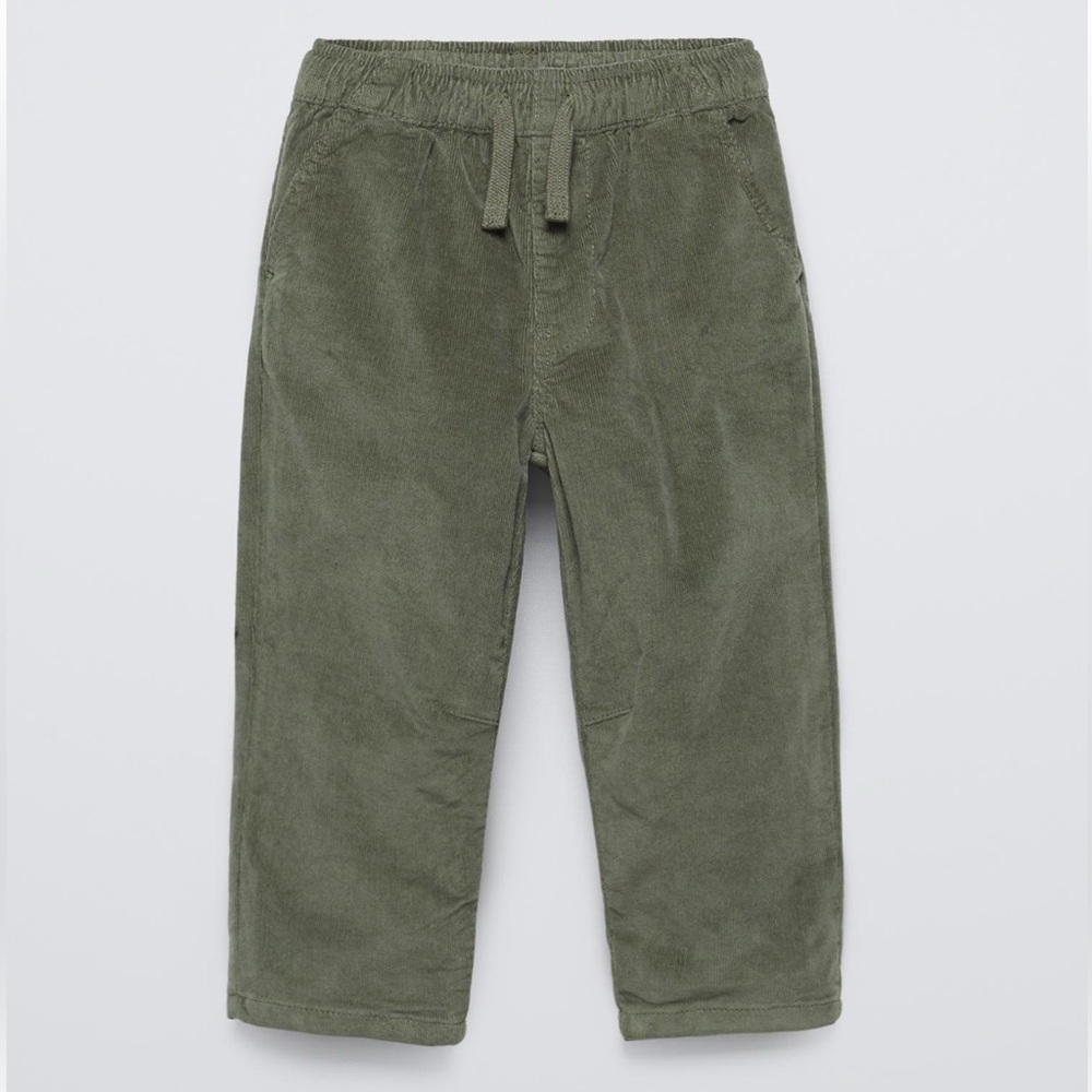 Zara Kids Olive Green Corduroy Joggers